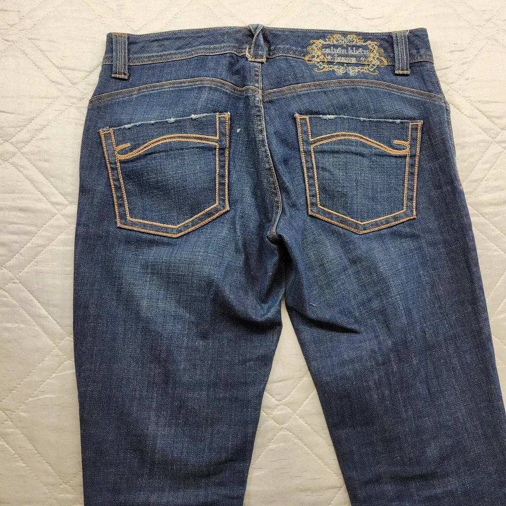 choice by Calvin Klein Ultra Skinny distressed blue jeans size 10 waist 32